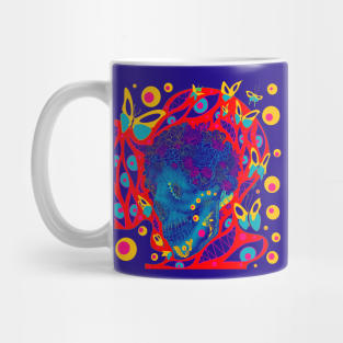 the skull catrina in underworld ecopop floral art Mug